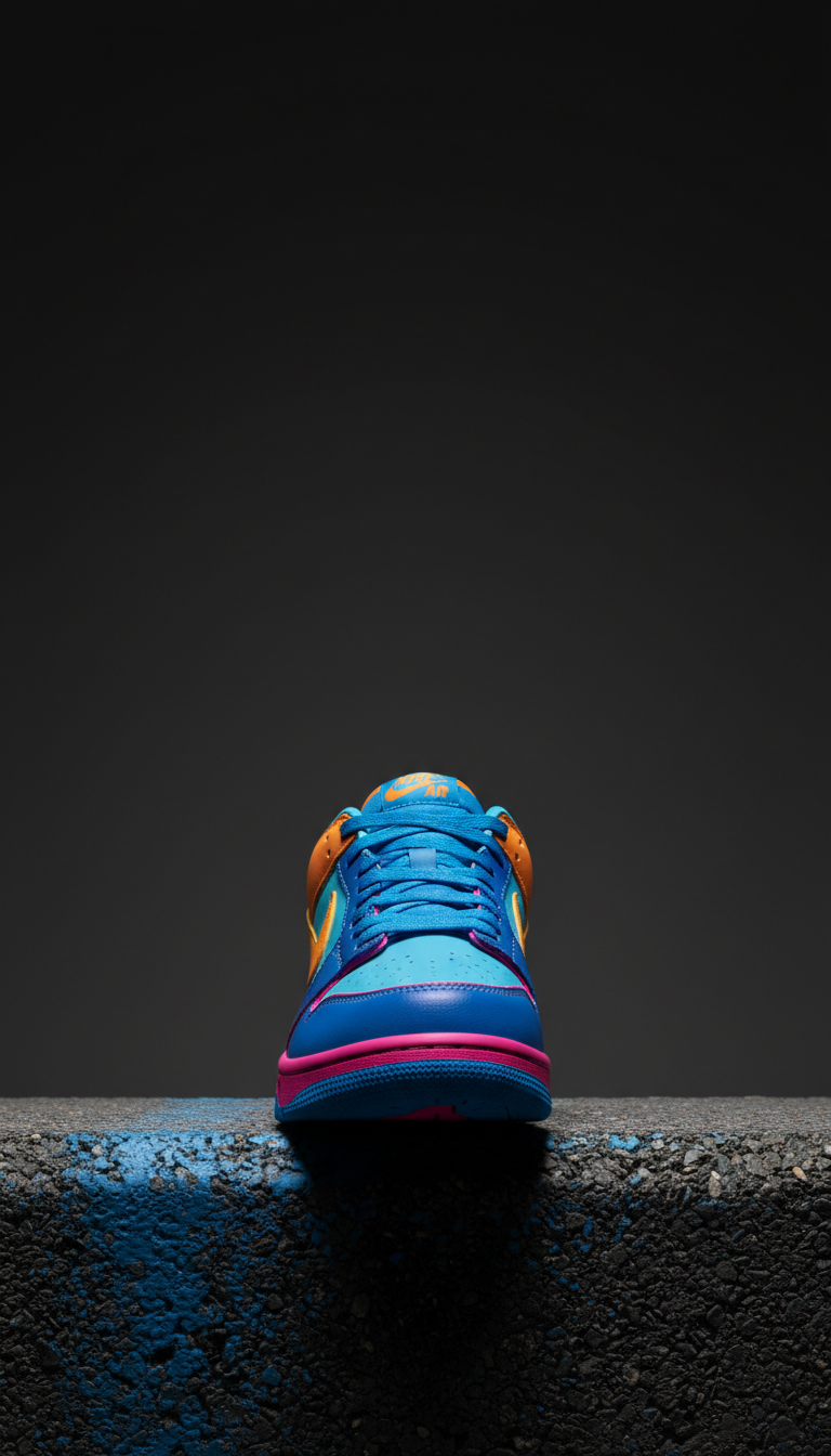 Electric blue mesh chunky sneaker